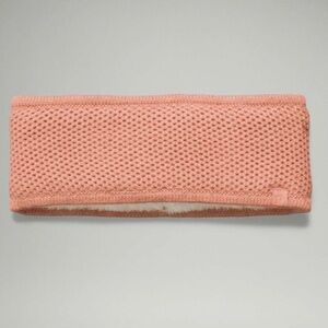 Lululemon Athletica White and Pink Fleece Headband